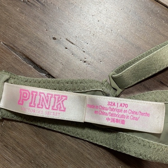 5 for $25 Pink Victoria's Secret wear everywhere lightly lined bra olive‎ green - Picture 2 of 7